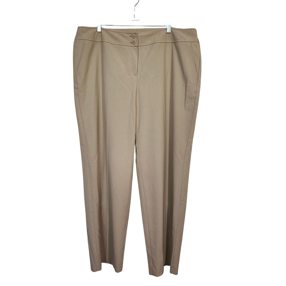Talbots Dress Pants Womens 18W Tan Modern Fit‎ Stretch Slacks